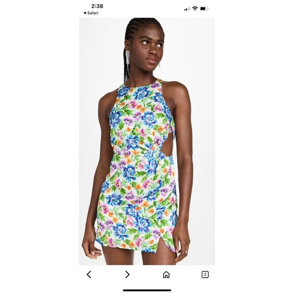 For Love & Lemons Lucy Cut-out Vibrant‎ Floral Mini Dress Size Small EUC - Picture 1 of 7